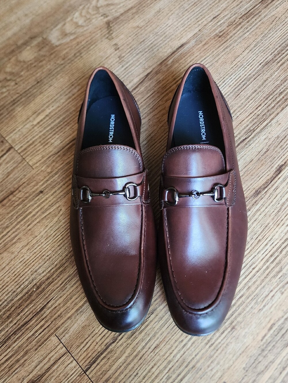 Size 9  Nordstrom Men's Orthocite Brown Leather Bit-Detail Slip-Ons